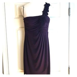 Purple one strap cocktail dress